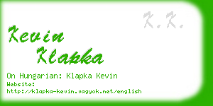 kevin klapka business card